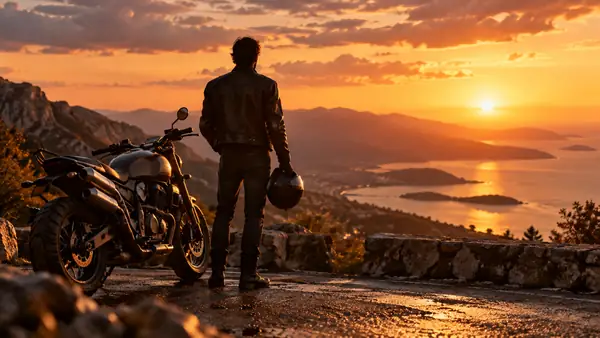 A motorcycle scene ready to be extended into a longer shot.